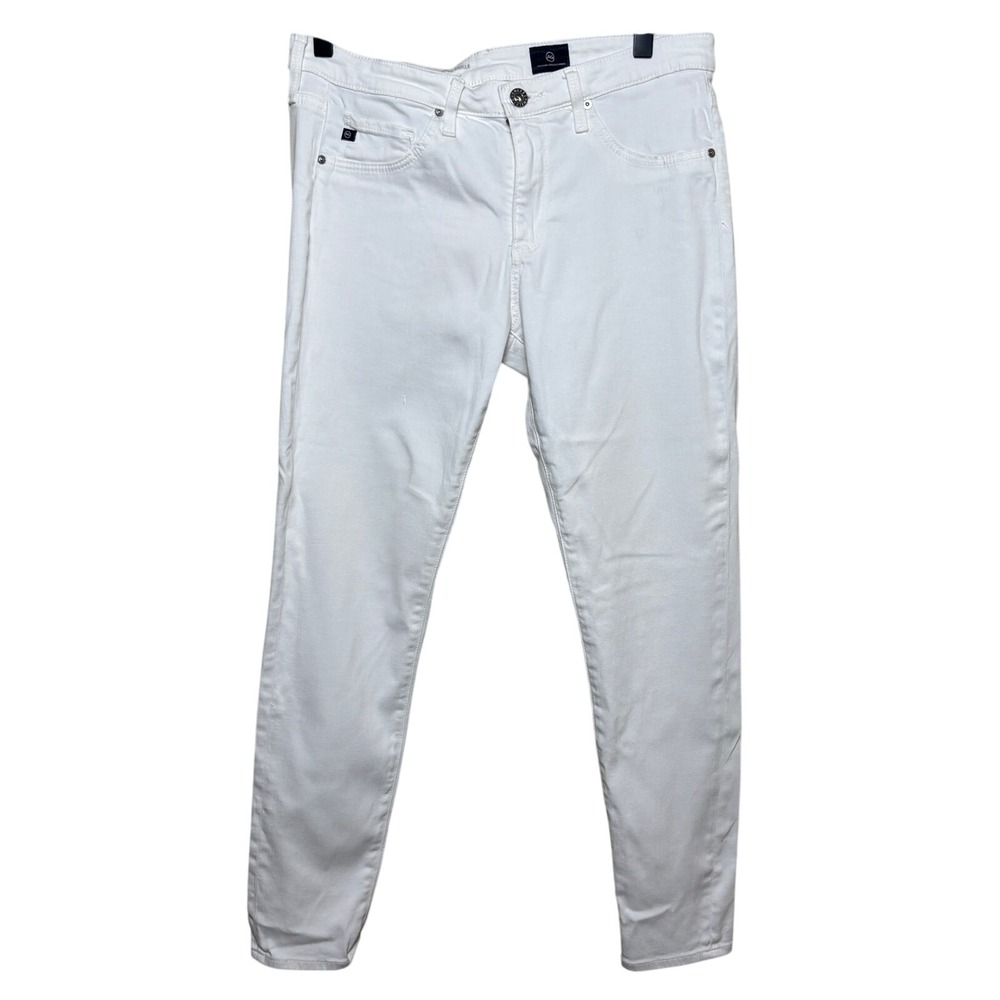 AG Adriano Goldschmied White High Rise Slim Fit Skinny Denim Jeans Womens 29R‎